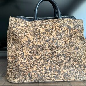 Matt & Nat Cork-Pattern Satchel with Black Handles